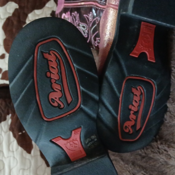 Ariat Pink and Brown Western Boots - Picture 4 of 13